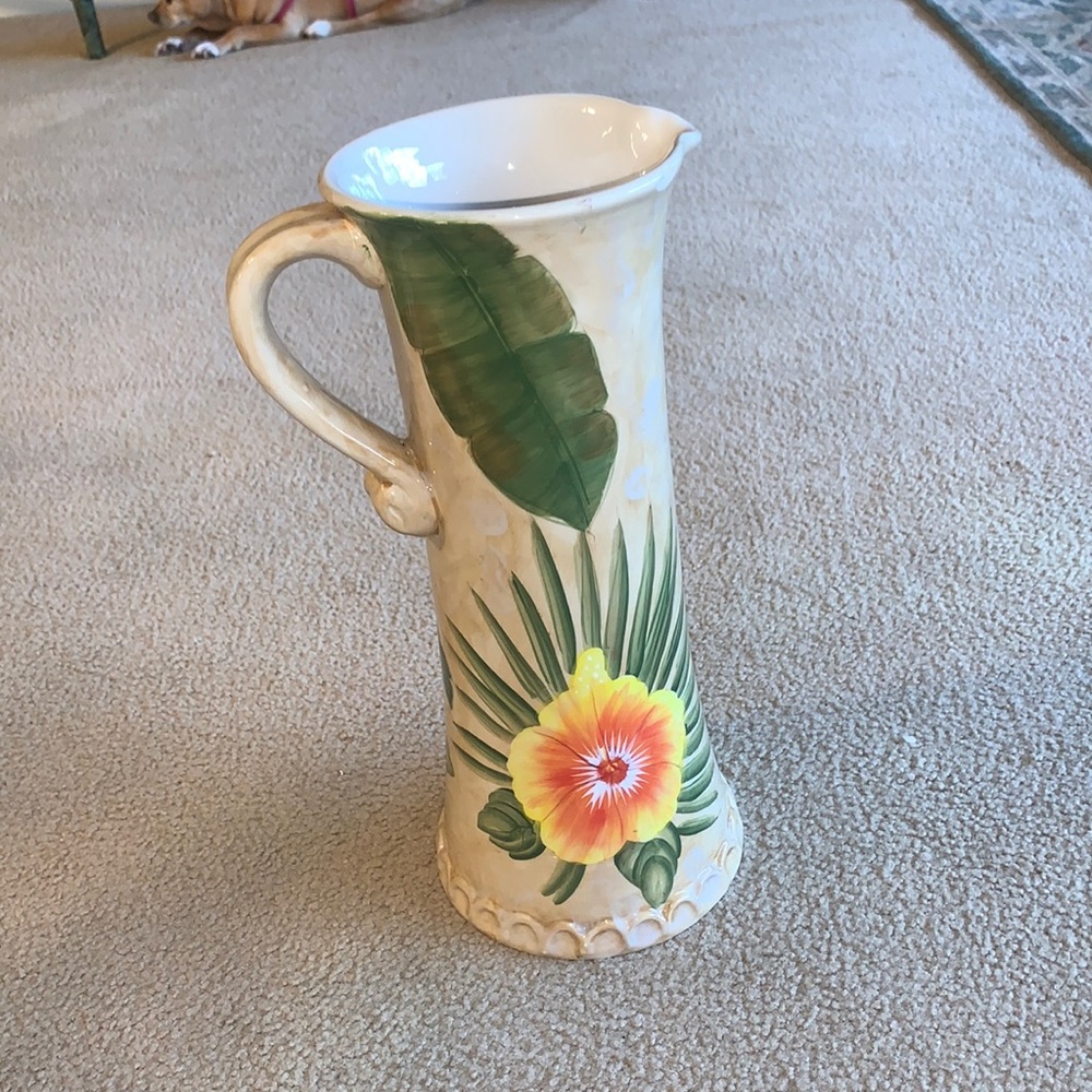 TALL POTTERY PITCHER